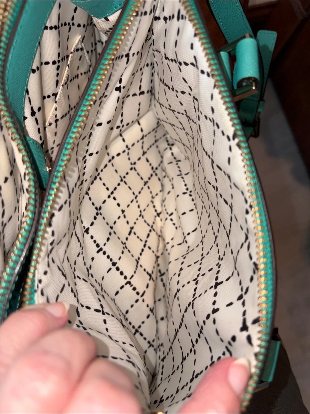 kate spade Satchel  crossbody bag, shoulder bag turquoise saffiano gold hardware